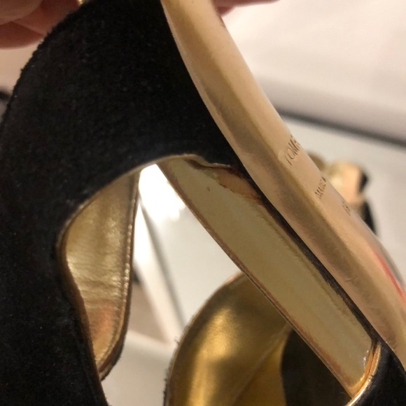 Tom Ford Black and Gold Sandals 39 - Picture 9 of 10